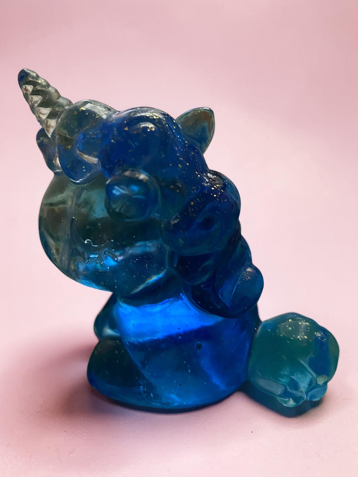 Licorne Bleue Pailletée Or