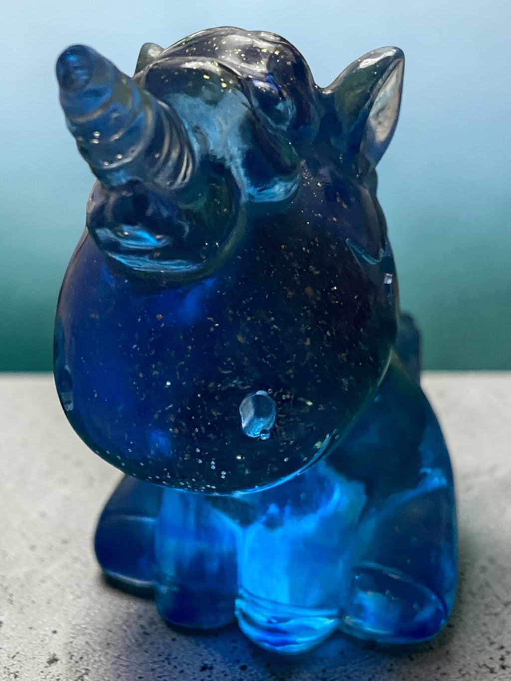 Licorne Bleue Pailletée Or