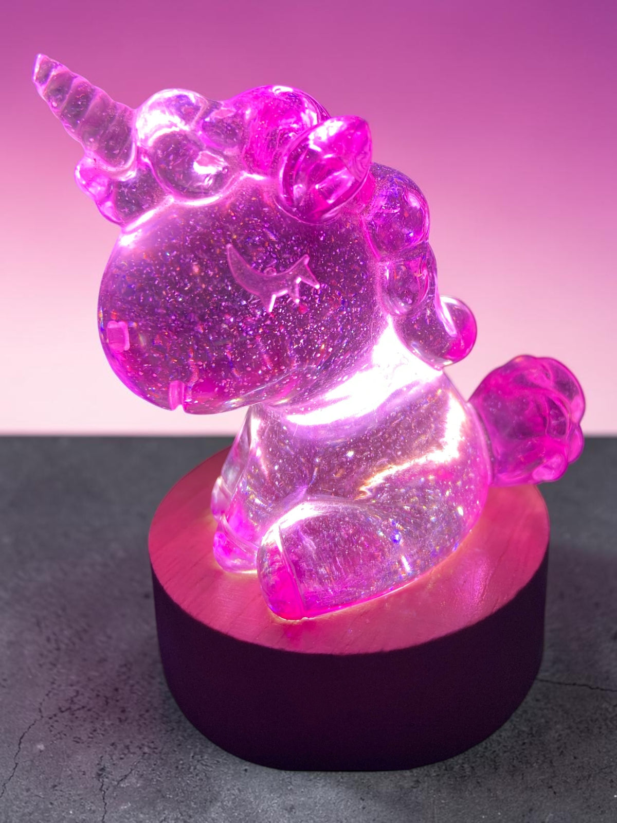 Licorne Rose Pailletée Argent