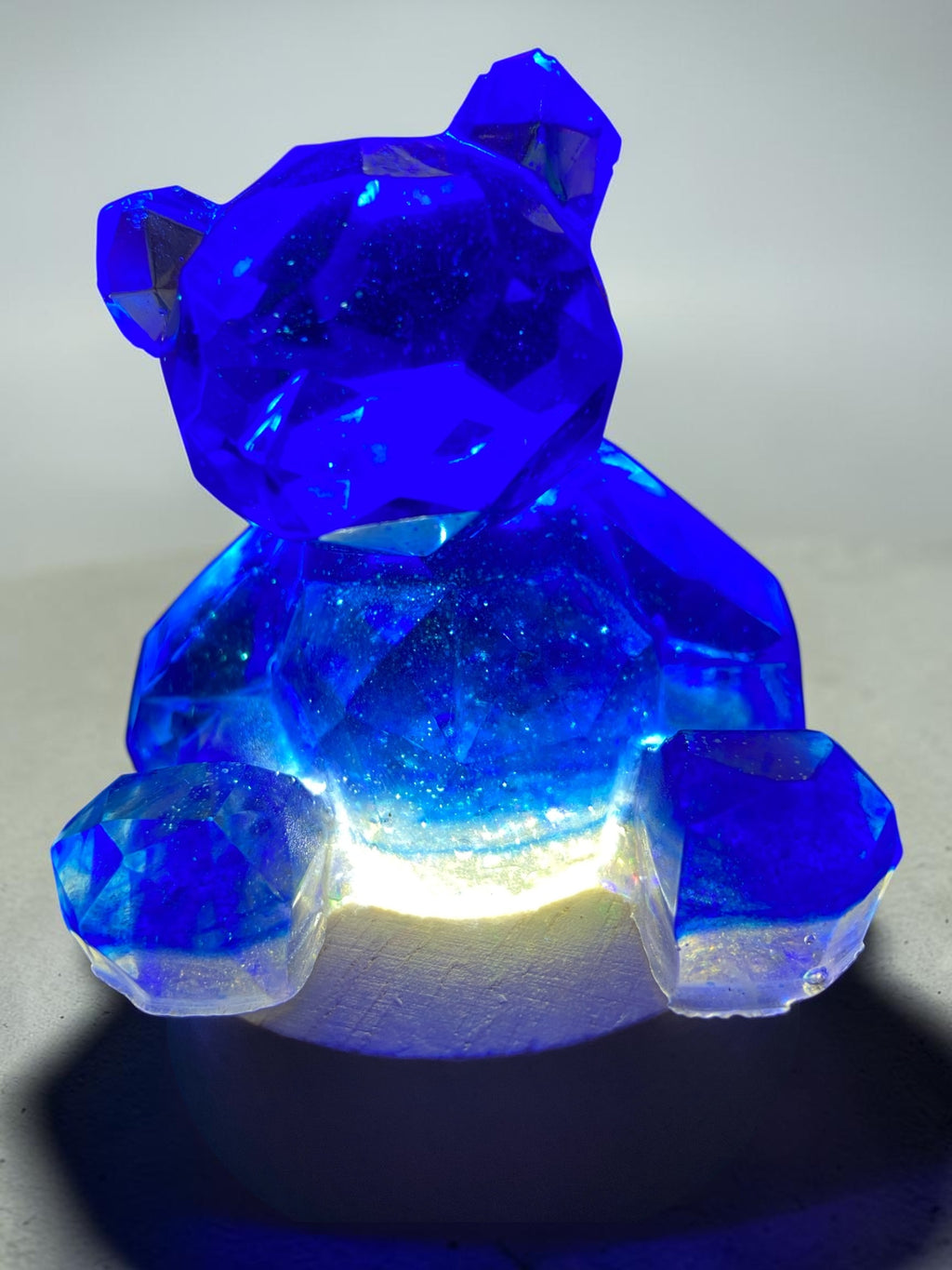 Ourson Bleu Pailleté Or