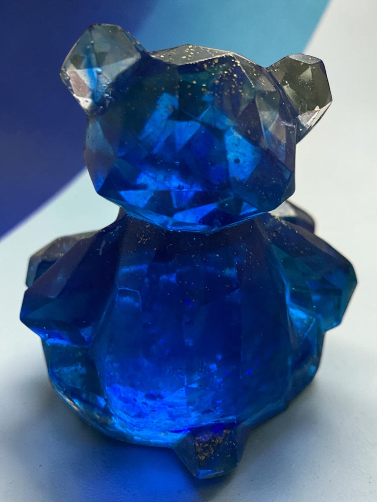 Ourson Bleu Pailleté Or
