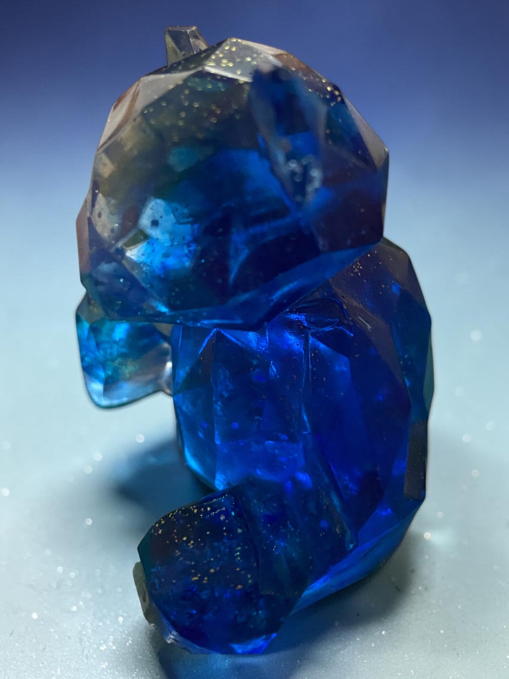 Ourson Bleu Pailleté Or