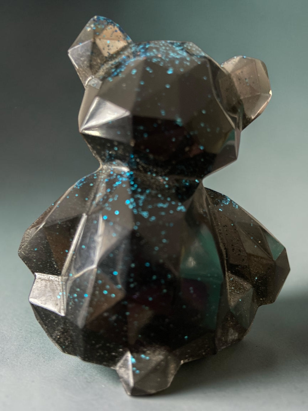 Ourson Noir Pailleté Bleu