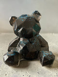 Ourson Noir Pailleté Bleu