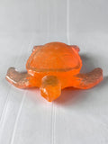 Tortue Orange Pailletée Or
