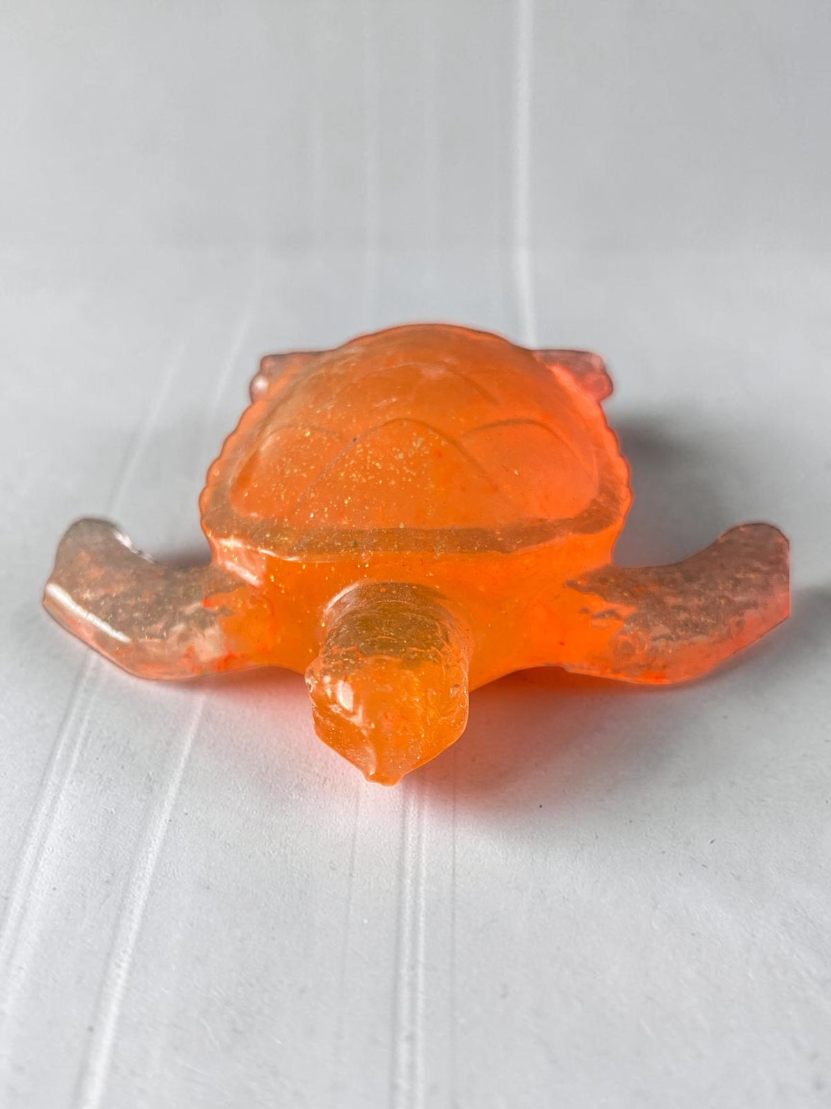 Tortue Orange Pailletée Or