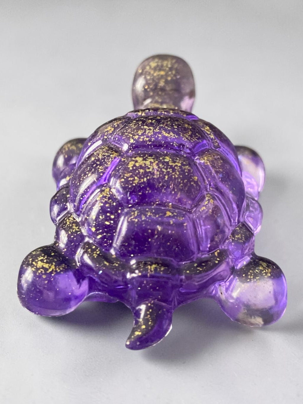 Mini Tortue Violette Pailletée Or