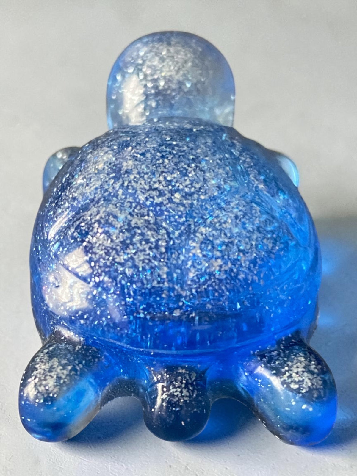 Mini Tortue Bleue Pailletée Argent