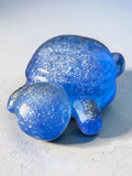 Mini Tortue Bleue Pailletée Argent
