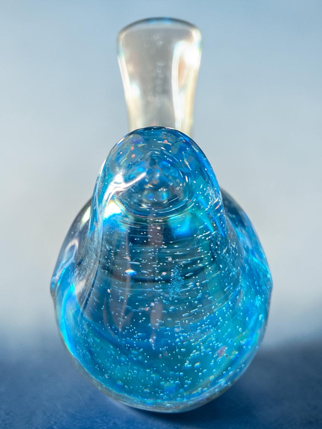 Oiseau Bleu Pailleté Argent