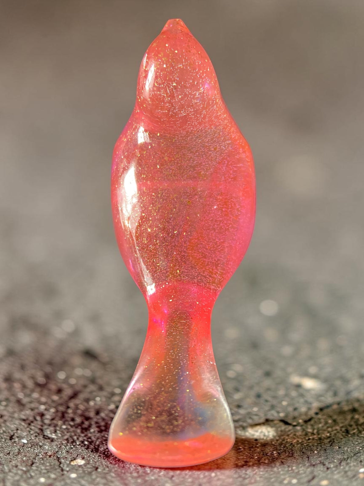 Oiseau Rose Pailleté Or
