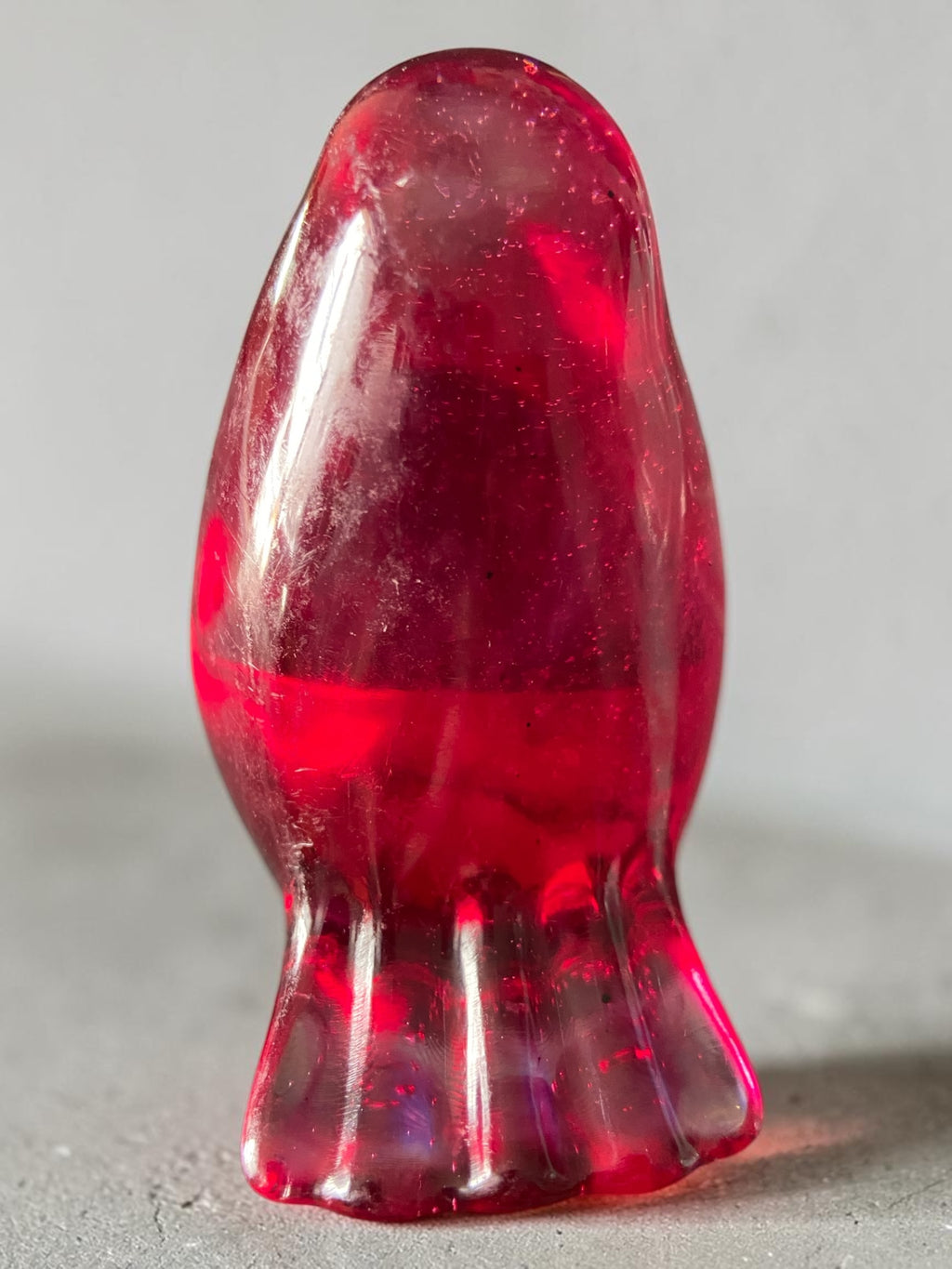 Oiseau Rouge Pailleté Argent