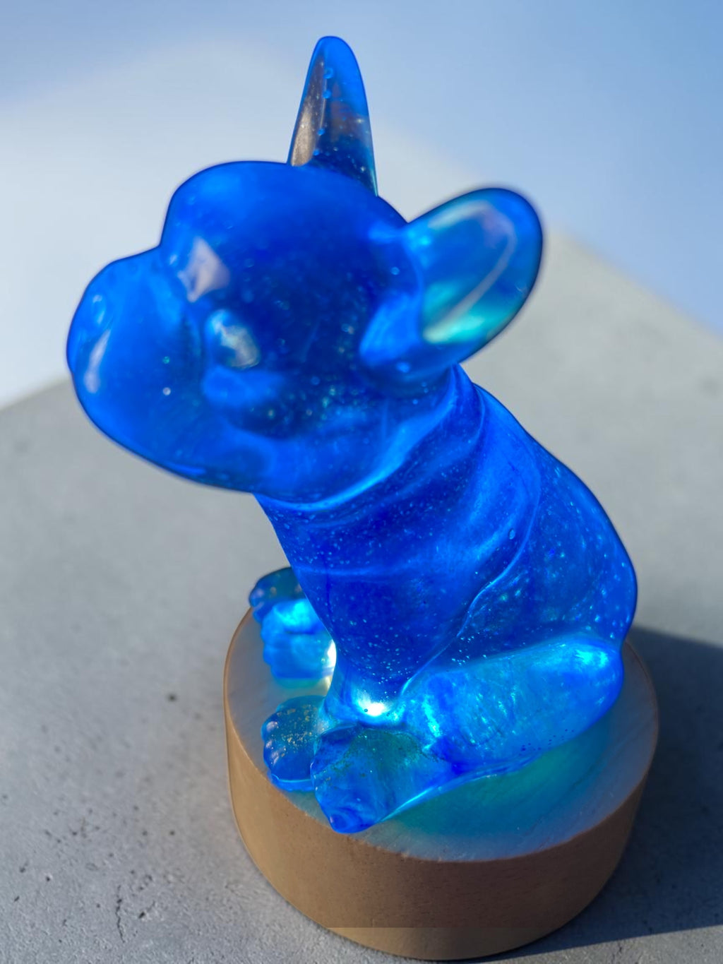 Chien Bleu Pailleté Argent
