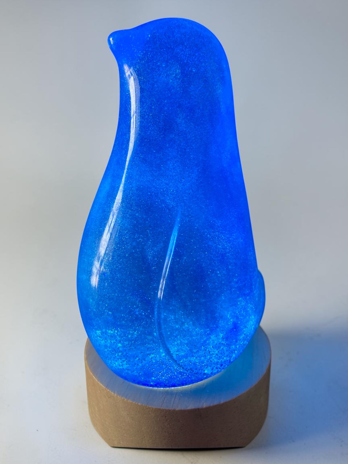 Oiseau Bleu Pailleté Argent
