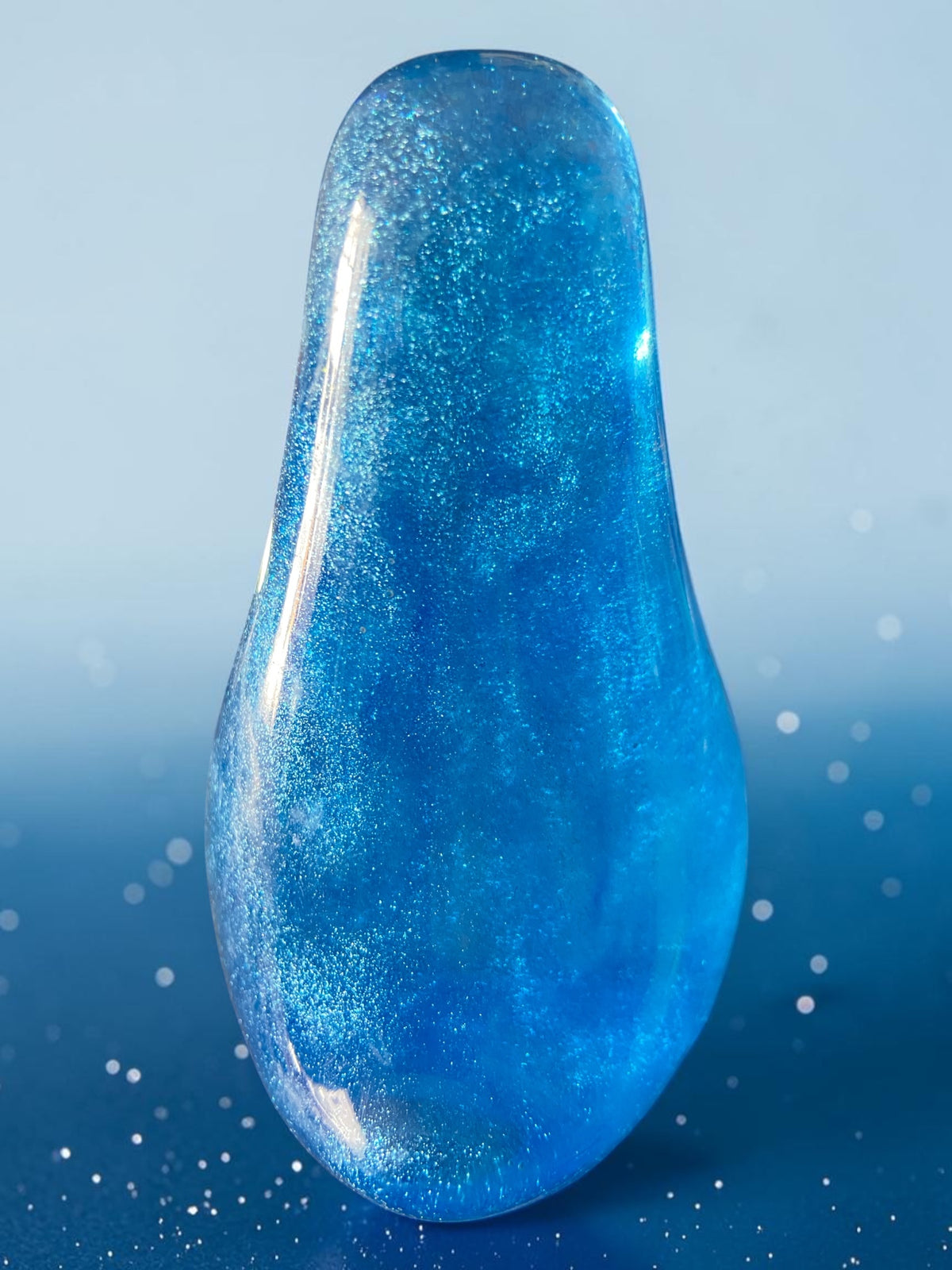 Oiseau Bleu Pailleté Argent