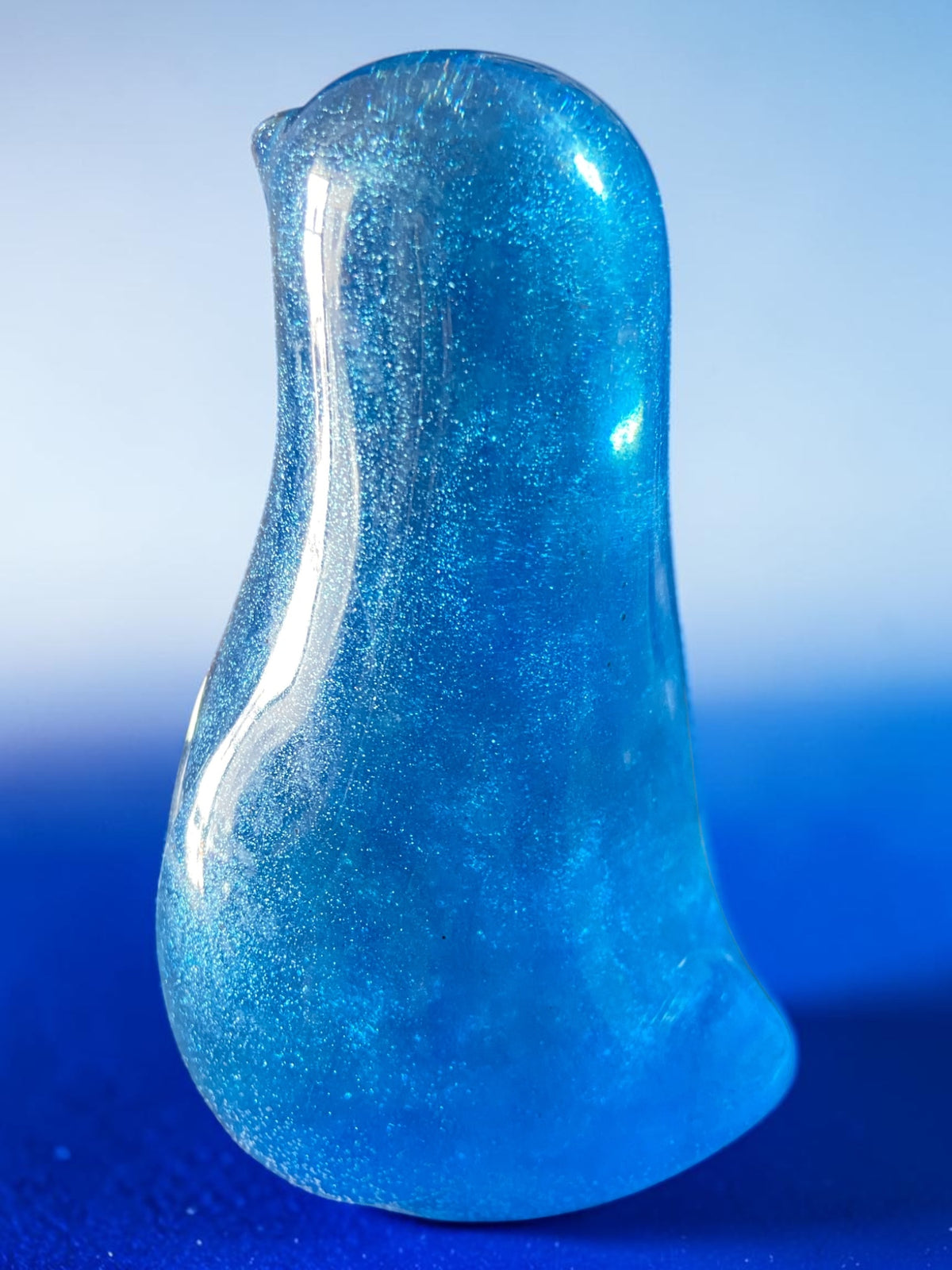 Oiseau Bleu Pailleté Argent