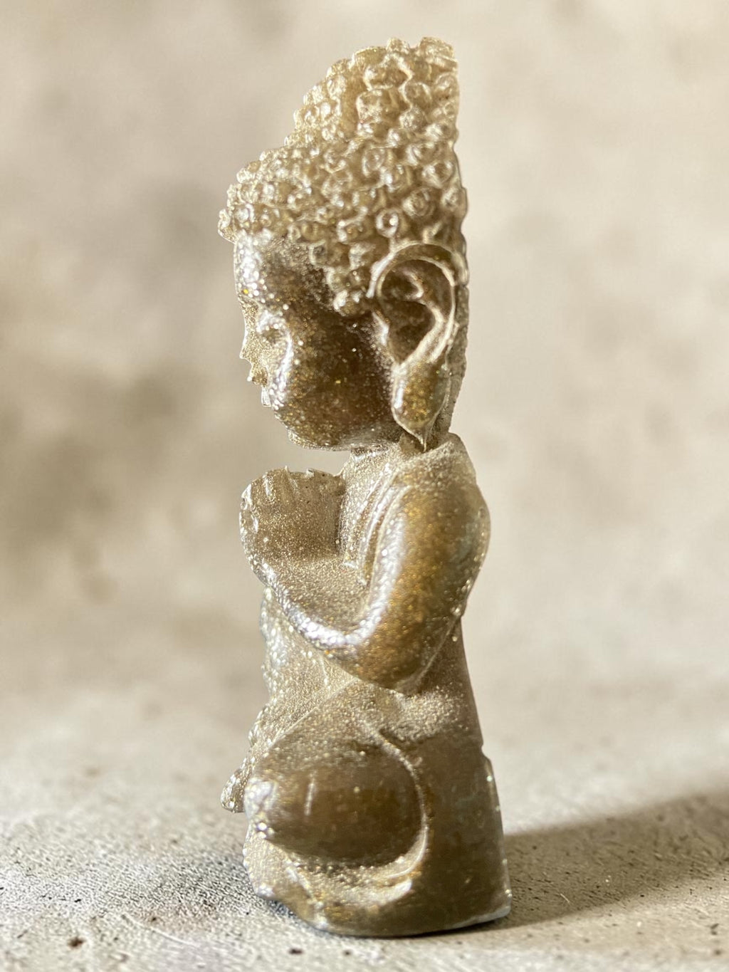 Bouddha Noir Pailleté Argent