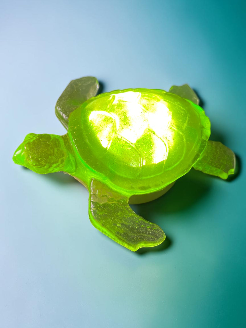 Tortue Verte Pailletée Argent