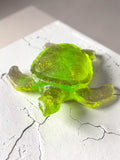 Tortue Verte Pailletée Argent