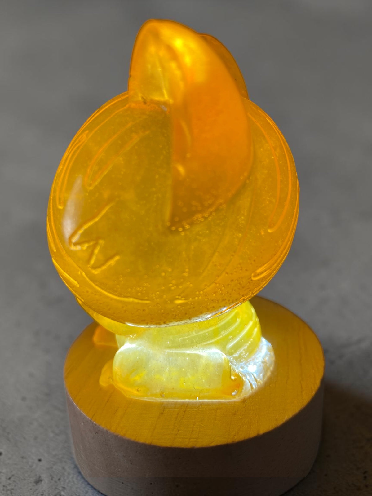 Chat Lumineux Orange Pailleté Argent