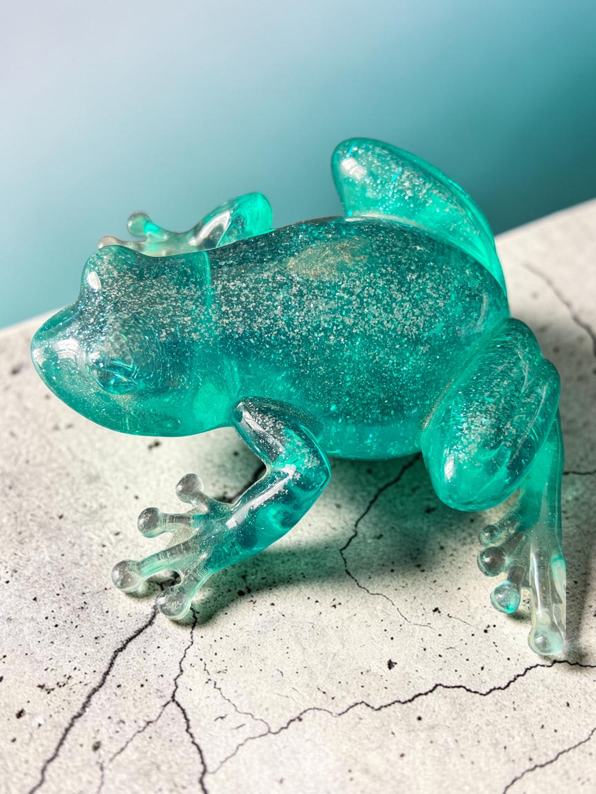 Grenouille Verte pailletée Argent